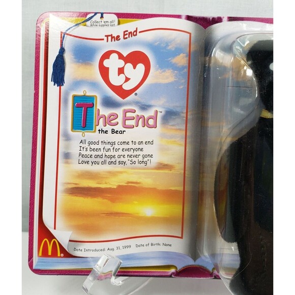 The End the Bear McDonalds TY the End Teenie Beanie Baby 1999 Sealed New on Card - Picture 6 of 12